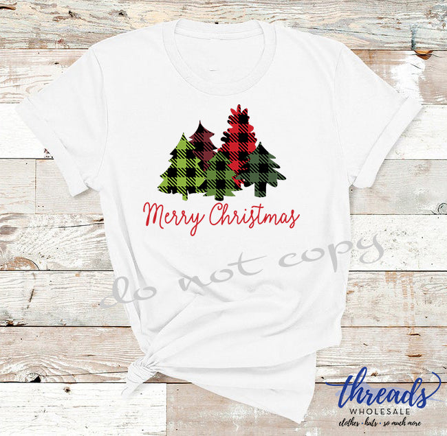 Merry Christmas-Plaid Trees