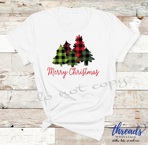 Merry Christmas-Plaid Trees